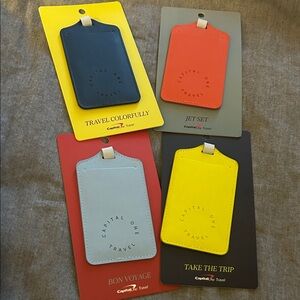 Capital One Travel 4-Luggage Tags W/Adjustable Straps / New Never Used / NIP